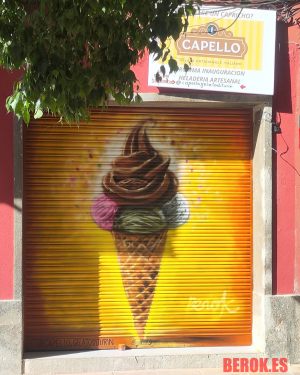 graffiti persiana heladeria italiana capello